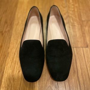 J Crew d’Orsay suede black flats size 7 1/2